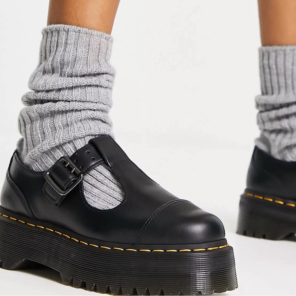 Dr Martens Bethan polished leather platform shoes